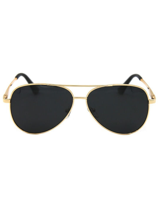 V-store Sunglasses with Gold Metal Frame and Black Polarized Lens POL8859GOLD