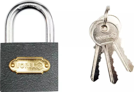 Vorel Padlock Brass with Key 63mm Gray 1pcs