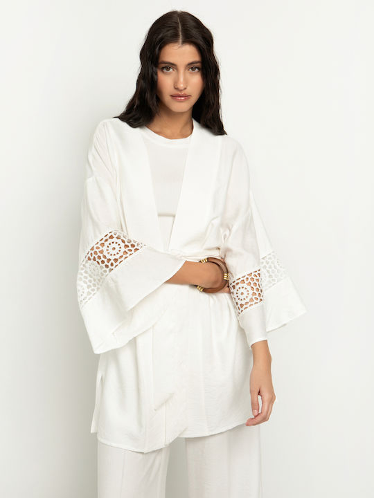 Toi&Moi Damen Kimono Weiß