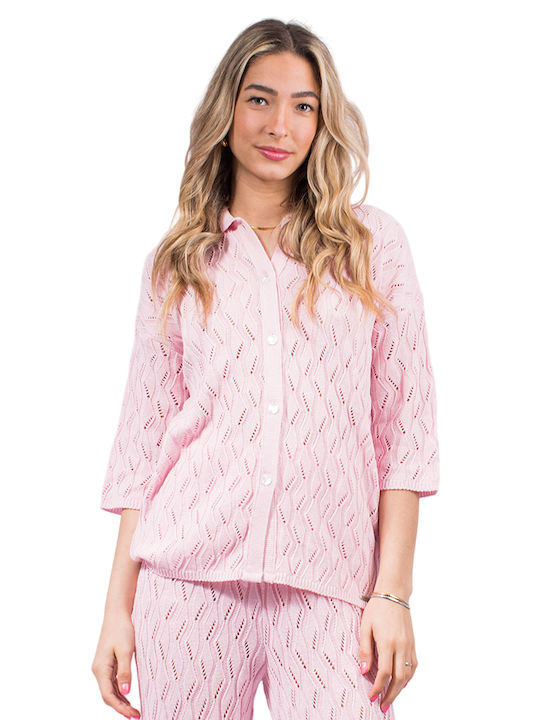 Combos Knitwear Women's Cardigan PINK