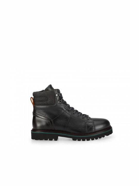 Ambitious Men's Leather Military Boots Black