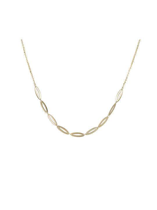 Gold Oval Motif Necklace K9 041163 041163 9 Karat Gold