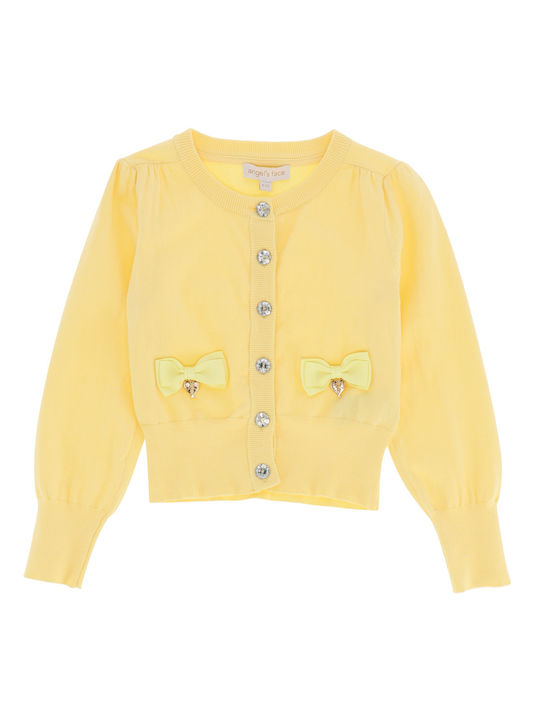 Angel's Face Cardigan pentru copii Bumbac Galben Nicolette Sherbert