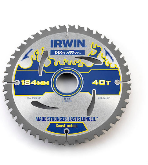 Irwin Диск за рязане с 40 Зъба 184мм