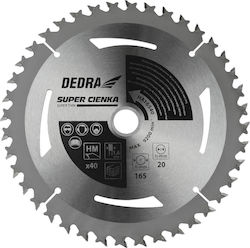 Dedra Δίσκος Κοπής Ξύλου με 40 Δόντια 185mm
