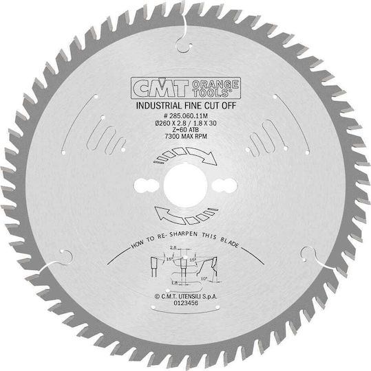 CMT Δίσκος Κοπής Ξύλου 260mm