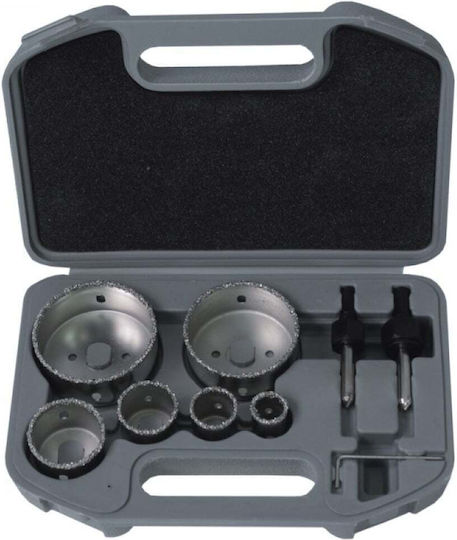 Dedra Set Lochsägen Karbid Kernbohrer mit Durchmesser von 22mm bis 73mm für Ziegel und Fliese 730gr
