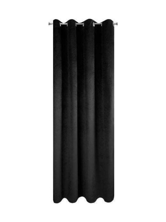 Eurofirany Curtain with Grommet Black 140x250cm