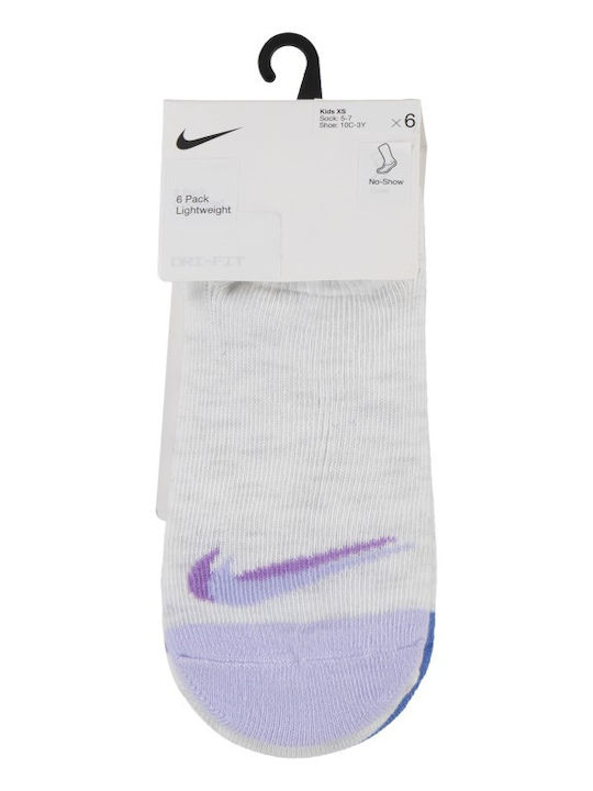 Nike Παιδικές Κάλτσες Αθλητικές Λευκές 6 Ζευγάρια