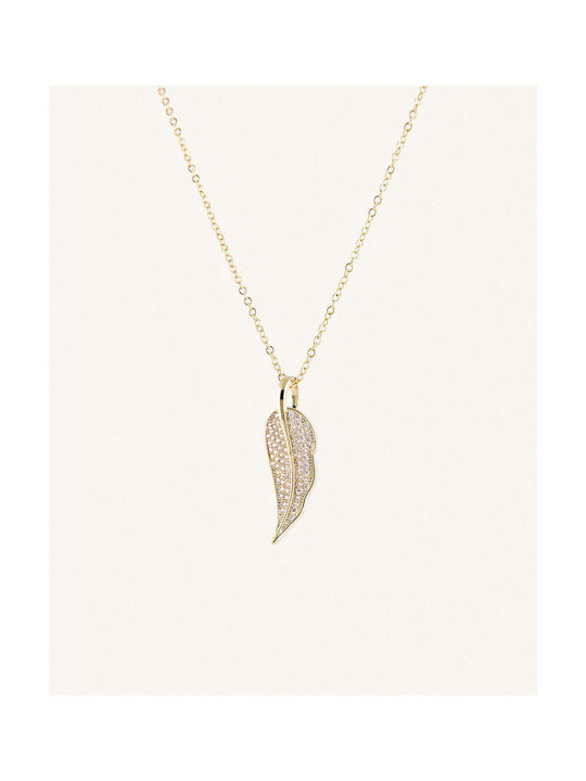 Κολιέ Crystal Leaf Gold