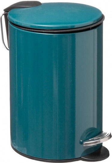 5Five Metallischer Mülleimer mit Pedal Blau 3lt
