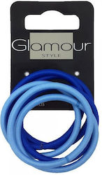 Glamour Elastic de Păr Albastru 6buc