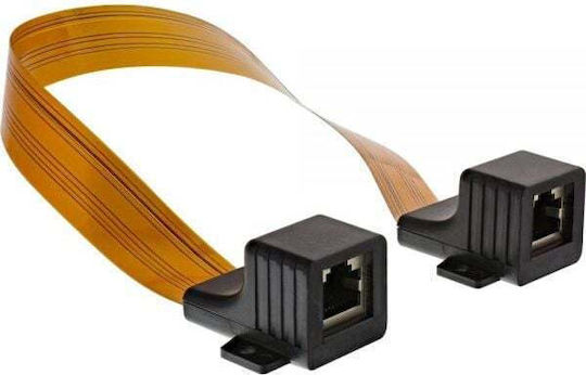Inline Patch Cable Window Feedthrough 2x Rj45 Jack Neecranate 0,3m 69991i