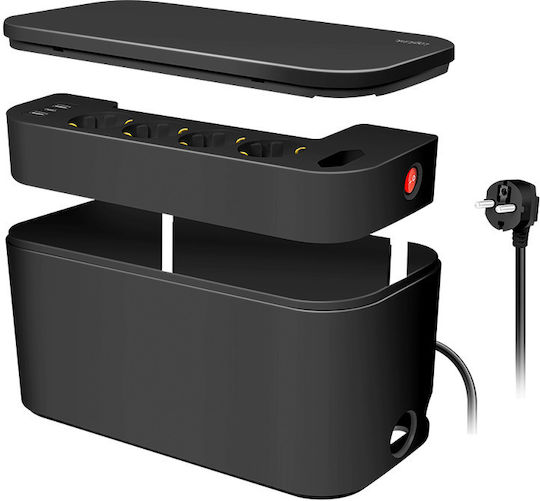 LogiLink Πολύπριζο 5 Θέσεων με 2 USB-A, 1 USB-C και Καλώδιο 1.5m