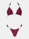 Bikini Set Triangle Top & Slip Bottom Burgundy