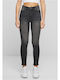 Hoch tailliert Damenjeans in Enger Passform Black