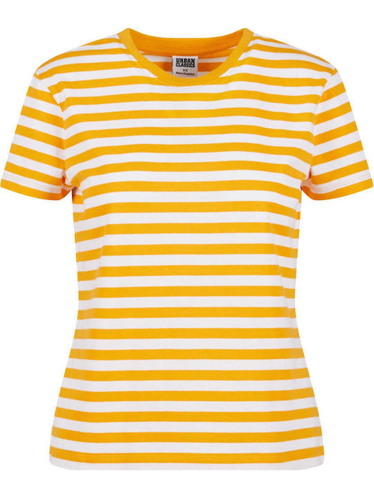 Urban Classics Women's T-shirt Striped Orange