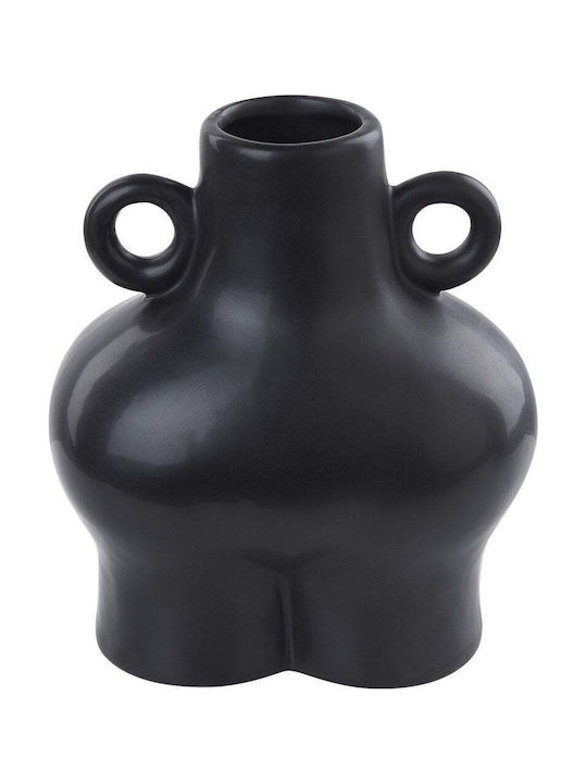 Beliani Vază decorativă Ceramică Negru 1buc