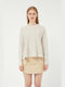 Compania Fantastica Damen Langarm Pullover Baumwolle Beige