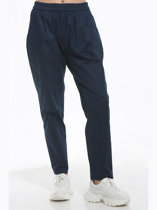 Eleria Cortes Femei Tesatura Pantaloni cu Elastic Blue