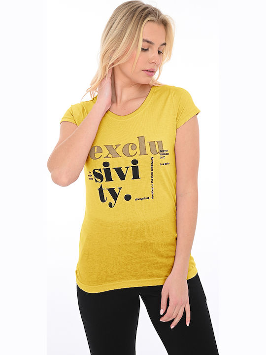 Bodymove Γυναικεία Μπλούζα Βαμβακερή Excl Κίτρινη