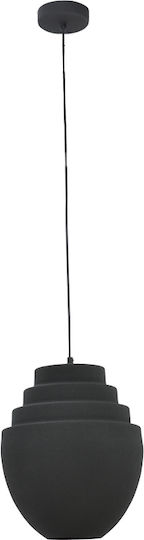 Inart Kelsy Pendant Light Black with Socket E27 30x30x122cm