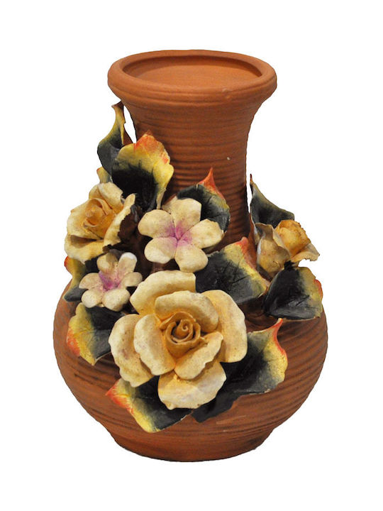 Vază Decorativă Ceramică Maro 13x11x15cm 1buc