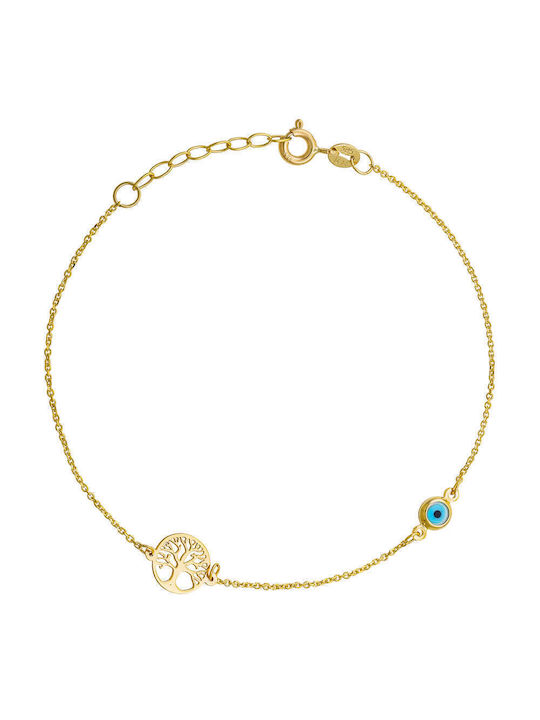 Bracelet with design Eye made of Gold 14K