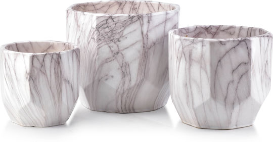 Lumarko Vaze Pentru Plante Ceramică Gri 25x25cm 3 Bucăți