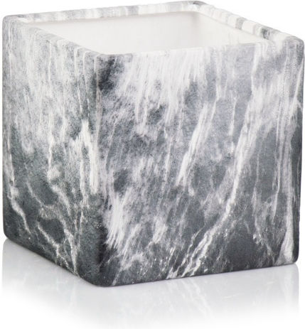 Square Black Marble Lisbon Plant Pot 14x14