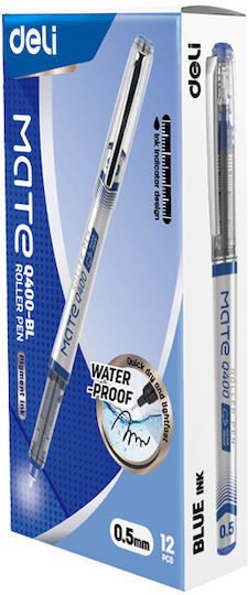 Deli Roller Pen Cap 0.5 Mate Eq400-bl Blue