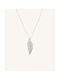 Crystal Leaf Silver Necklace