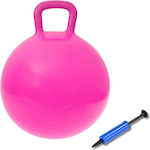 Set de baloane gonflabile cu mâner pentru copii din PVC de 45 cm, pompă manuală, maxim 80 kg, roz