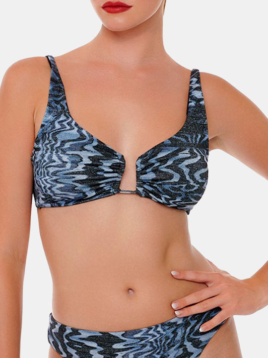 Bluepoint Padded Underwire Bikini Bra with Adjustable Straps Darkblue