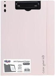 Seminar Folder Bifold A4 Clipboard & Elastic Pastel Pink Skag