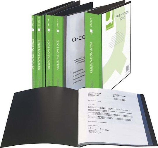 Q-connect Q-connect Presentation Folder Identification Pocket Pp A4 460 Micron 10 Sleeves Black