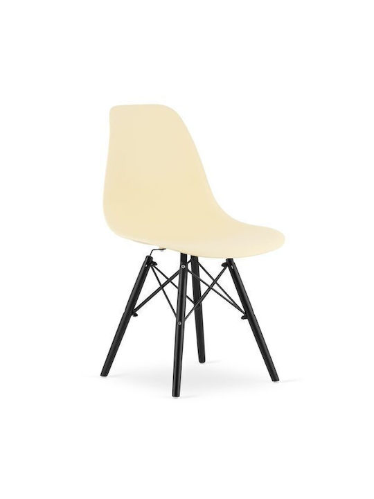 Kitchen Polypropylene Chair Cream, Black 46x54x81cm