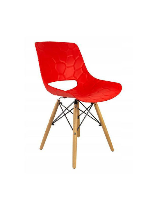 Καρέκλα Τραπεζαρίας από Πολυπροπυλένιο Κόκκινη 45x55x78εκ.