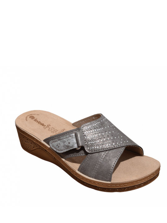 Inblu Women's Flat Sandals in Gray Color