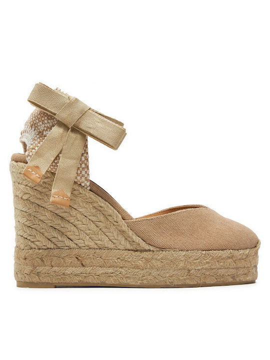 Castaner Platforme dama în stil espadrile Bej