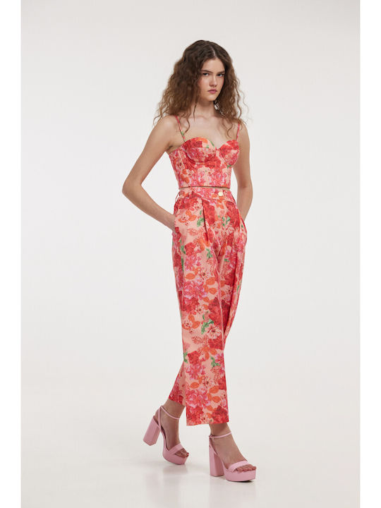 Hemithea Bluză Corset pentru Femei Floral Coral