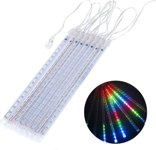 144 Λαμπάκια LED Βροχή 2.4μ. x 30εκ. RGB Ηλιακά