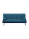Three-Seater Couch Bed Navy Blue 168x51x77cm