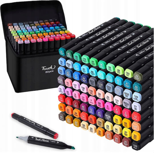 Alcohol Markers Markers Double-sided Markers + Bag 80 Pieces