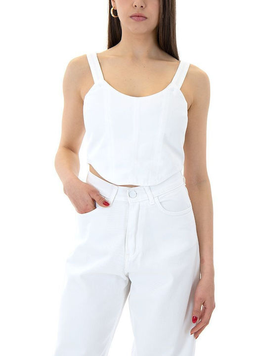Co|Te Women's Corset Blouse with Straps White