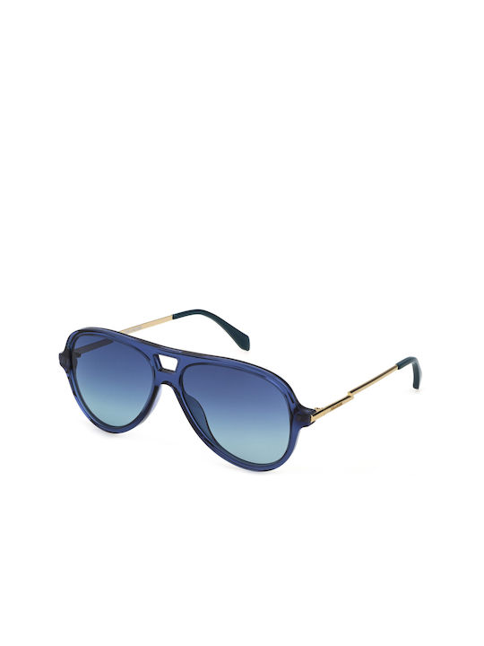 Zadig & Voltaire Sunglasses with Blue Frame and Blue Gradient Lens SZV309 0955