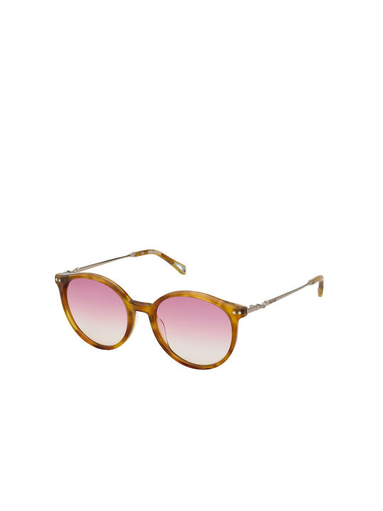 Zadig & Voltaire Sonnenbrillen mit Braun Schildkröte Rahmen und Rosa Verlaufsfarbe Linse SZV322 0960
