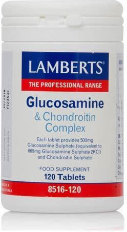 Lamberts Glucosamine & Chondroitin Complex Ergänzungsmittel für Gelenk- & Knochengesundheit 120 Registerkarten