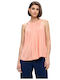 Nadia Chalimou Off-Shoulder Pleated Blouse - peach