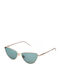 Furla Women's Sunglasses with Gold Metal Frame and Turquoise Lens SFU715 594V